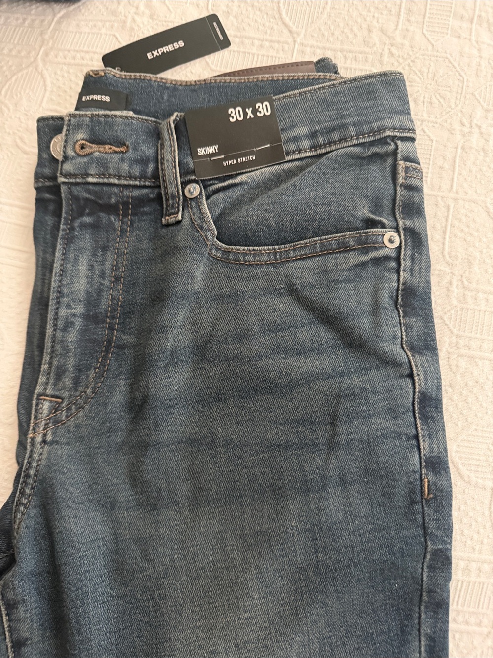 Express Men's Skinny Jeans - Indigo Wash
